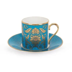 Acanthus Turquoise Coffee Cup And Saucer