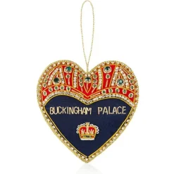 Buckingham Palace Navy And Red Heart Decoration