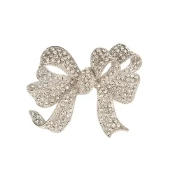 Crystal Bow Brooch