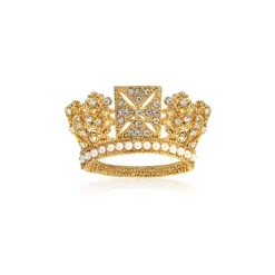 Gold Diadem Crown Brooch