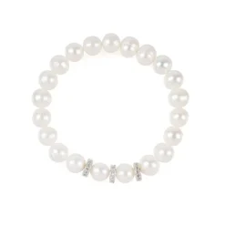 Pearl And Crystal Disc Bracelet