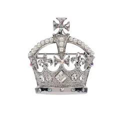 Silver Crown Brooch