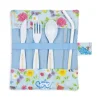 The Summertime Blue Bamboo Cutlery Wrap