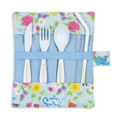The Summertime Blue Bamboo Cutlery Wrap
