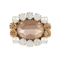 Vicki Sarge Pink Crystal Brooch