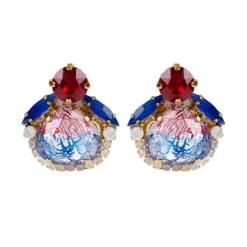 Vicki Sarge Red, White And Blue Stud Earrings